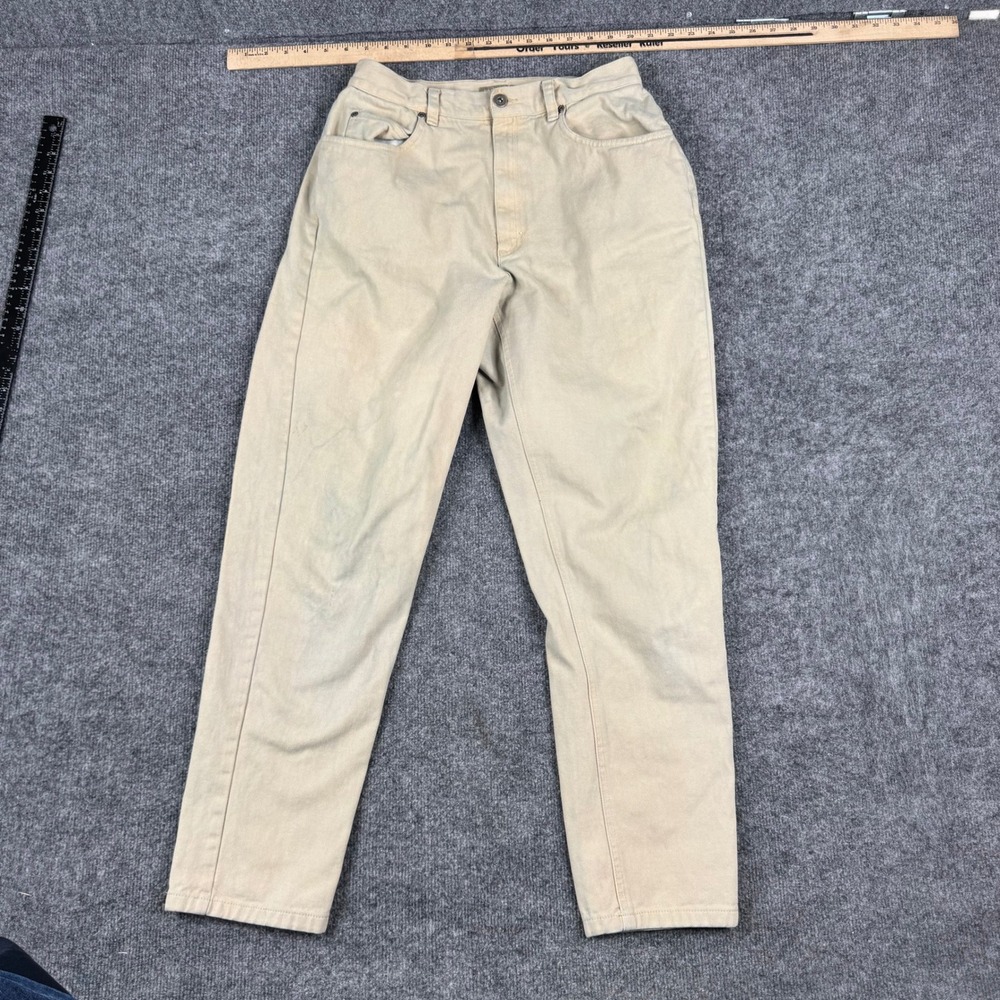 Liz Claiborne Jeans Womens Size 12R Tan Beige High Waisted Mom Relaxed Cotton